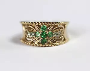 Ring-Tsavorite - Color Change Garnet - yellow gold plated ring