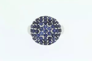 Ring-925 SS Blue Sapphire Ring - 3DOT25 cts
