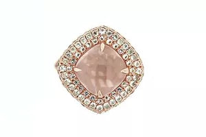 Miscellaenous-925 Vermeil Rose Quartz - White Topaz -7DOT40 cts