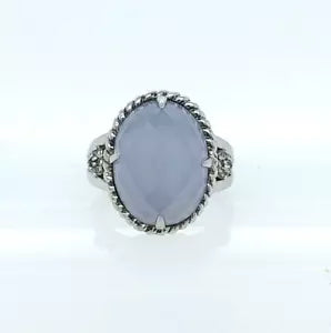 Ring-Blue Chalcedony- White Topaz Ring