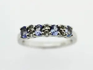 Ring-Tanzanite - White Topaz Silver Ring