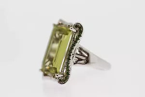 Ring-DOT925 Sterling Silver - Lemon Qvartz - Chrome Diopside Ring