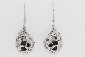 Earring-925 Agate - White Topaz Earrings - 3DOT25 cts