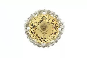 Ring-925 Citrine - White Topaz Ring - 11DOT92 cts
