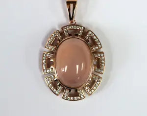 Pendant-Pink Chalcedony - White Topaz Pendant
