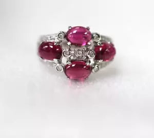 Ring-Tourmaline - White topaz Ring