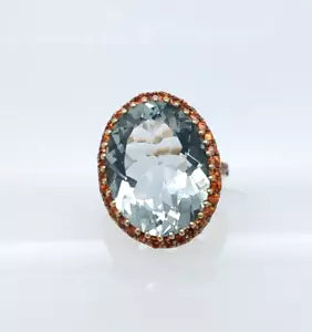 Ring-Green Amethyst- Orange Sapphire Ring