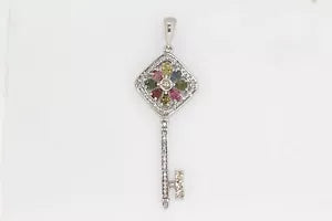 Pendant-925 Multicolor Tourmaline Enhancer - Pendant Key -2DOT86 cts