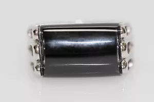 Ring-DOT925 Sterling Silver - Onyx Ring DOT