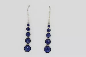 Earrings-925 Sterling Silver Blue Lapis Earrings - 8DOT78 cts