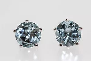 Earring-925 Aquamarine Stud Earrings - 3DOT50 cts