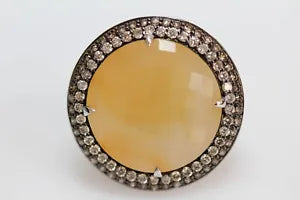 Ring-925 Nice Chalcedony - Diamond Ring