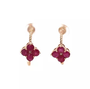 Earring-Burma Ruby - Diamond Earring
