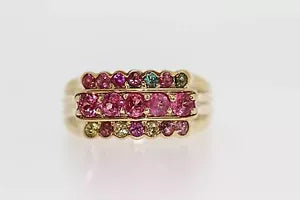 Ring-925 Vermeil Multicolor Tourmaline Ring -1DOT00 cts