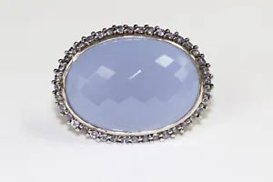 Ring-Chalcedony - Tanzanite - Silver Ring