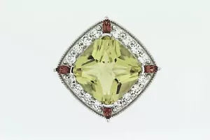 Ring-925 Lemon Quartz - Garnet - White Topaz Ring - 10DOT50 cts