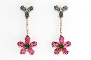 Earring-Tourmaline- White Topaz Earring