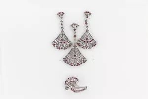 Earring-925 Sterling Silver Pink Tourmaline Earring- Ring-Pendant Set- 1DOT10 cts