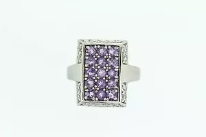 Ring-925 Amethyst - White Topaz Ring - 2DOT76 cts