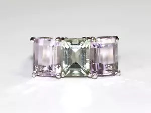 Ring-Green Amethyst - Pink Amethyst Ring