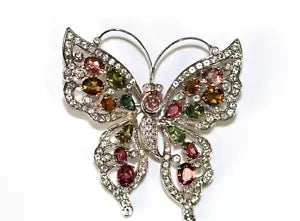 Miscellaenous-Multi-Color Tourmaline- White Topaz Pin Pend