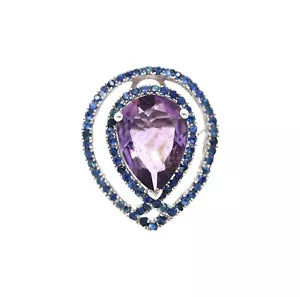 Ring-Amethyst- Sapphire - 925 Silver Ring