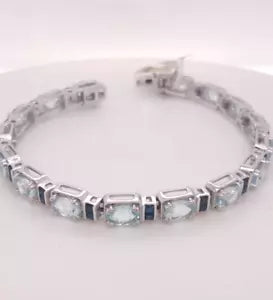 Bracelet-Nice Aquamarine- Sapphire Bracelet