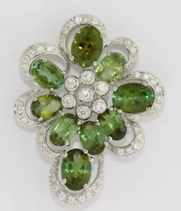 Pendant-925 Silver Pendant with Tourmaline - White Topaz