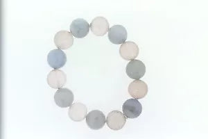 Bracelet-Rose Quartz - Blue Chalcedony Stretch Bracelet -190DOT00 cts