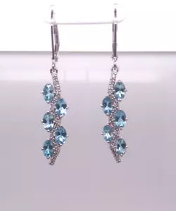 Earring-Beautiful Santa Maria AQ- Diamond Lever back Earring