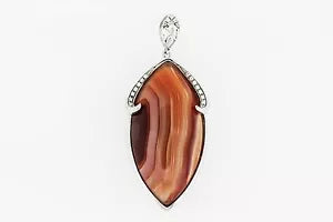 Pendant-925 Red Agate - White Topaz Pendant -31DOT45 cts