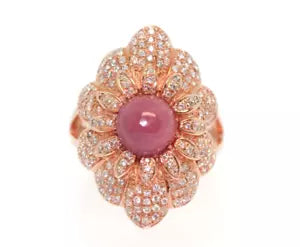 Ring-Red Corandum - White Topaz Ring