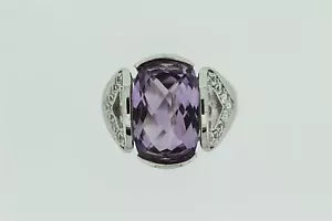 Ring-925 Amethyst - White Topaz Ring - 4DOT50 cts