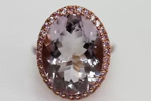 Ring-925 Rose Vermeil - Pink Amethyst - Pink Sapphire Ring -18DOT05 cts