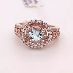 Ring-Aquamarine- White Topaz Ring