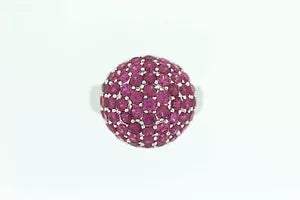 Ring-925 SS Ruby Ring - 3DOT25 cts