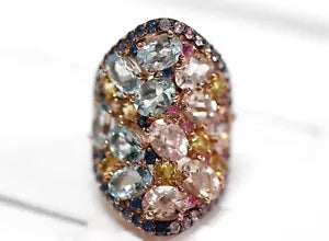 Ring-Morganite - Aquamarine - Sapphire Ring
