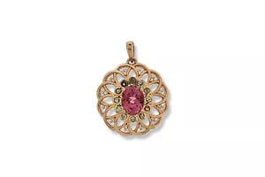 Pendant-925 Pink Tur-With Diamonds Pendant