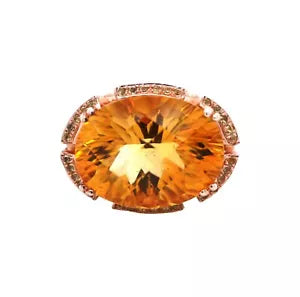 Ring-925 Vermeil Citrine Ring - 9DOT76 cts