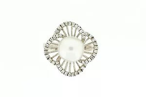Ring-925 SS Pearl - White Topaz Ring - 4DOT95 cts