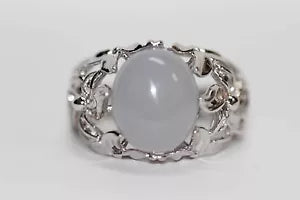 Ring-925 Blue Chalcedony Ring -6DOT28 cts