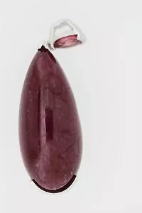 Pendant-925 SS Glass Filled Ruby w-Pink Tourmaline Pendant- 41DOT90 cts