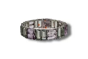 Bracelet-925 Green Amythyst-Pink Amythyst bracelet -110 cts