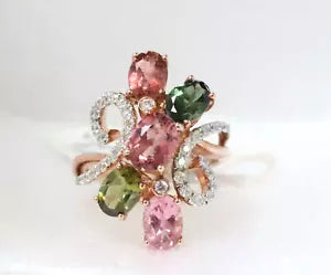 Ring-Tourmaline- White Topaz Ring