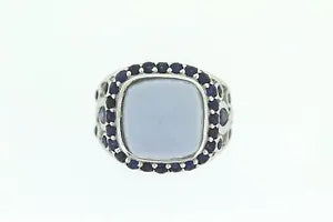 Ring-925 SS Blue Chalcedony - Blue Sapphire - Color Change Garnet Ring - 15DOT40 cts
