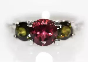 Ring-Tourmaline - White Topaz Ring