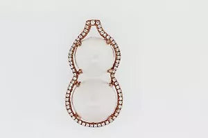 Pendant-925 Vermeil Moonstone w-White Topaz Pendant- 8DOT84 cts