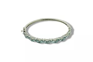 Bracelet-925 Sterling silver Santamaria Aquamarine-White SapphireDOT Bracelet 4cts