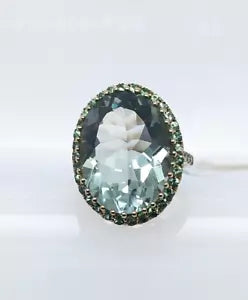 Ring-Green Amethyst- Tsavorite Ring