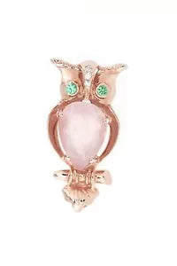Pendant-925 Rose Vermeil - Rose Quartz - Chrome Diopside - White Topaz Pendant -4DOT84 cts